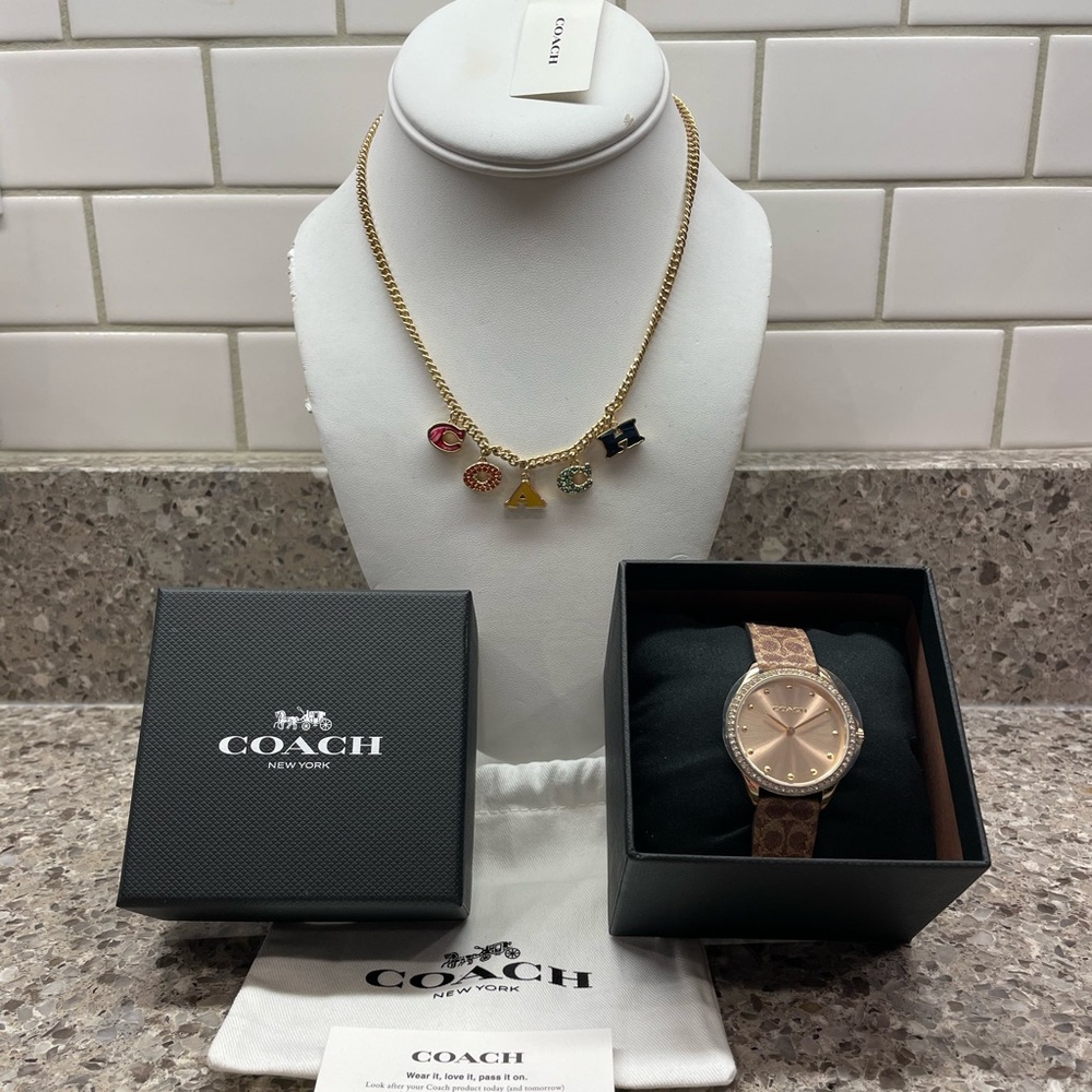 NWT COACH Bundle - Necklace & Watch